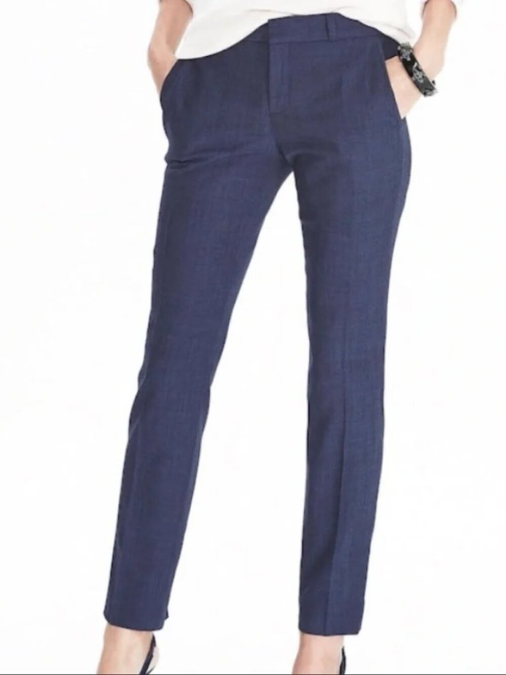 Banana Republic Ryan Elegant dress wool pants 0Petite  Heathered Navy